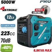BORMANN PRO BGB2050 ΓΕΝΝΗΤΡΙΑ ΒΕΝΖΙΝΗΣ INVERTER ΜΕ ΡΟΔΕΣ ΣΥΝΕΧ.ΑΠΟΔΟΣΗ 5000W,223CC,70DB-ΤΗΛΕΧ/ΜΟ